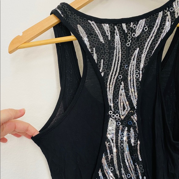 Romeo Juliet Couture • Sexy Sequence Black & Silver Mini Party Dress - Picture 11 of 12